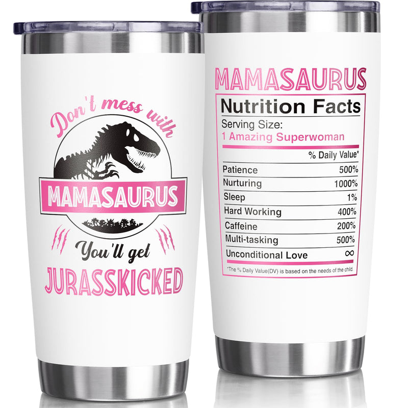 Gifts for Mom, Mothers Day Gifts from Daughter Son, 20 OZ Tumbler Best Mother Birthday Gift for Mama Mother-in-Law Wife Women, Mamasaurus