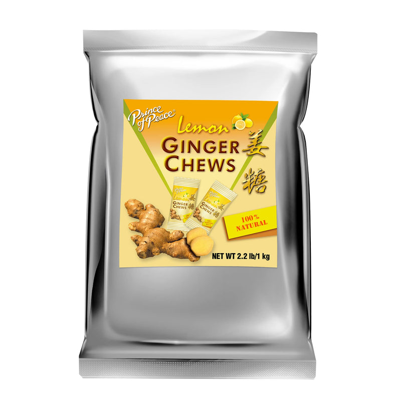 Prince of Peace Ginger Chews with Lemon, 2.2lb/1 kg. – Candied Ginger – Candy Pack – Ginger Chews Candy – Natural Candy 35.2 Ounce (Pack of 1)