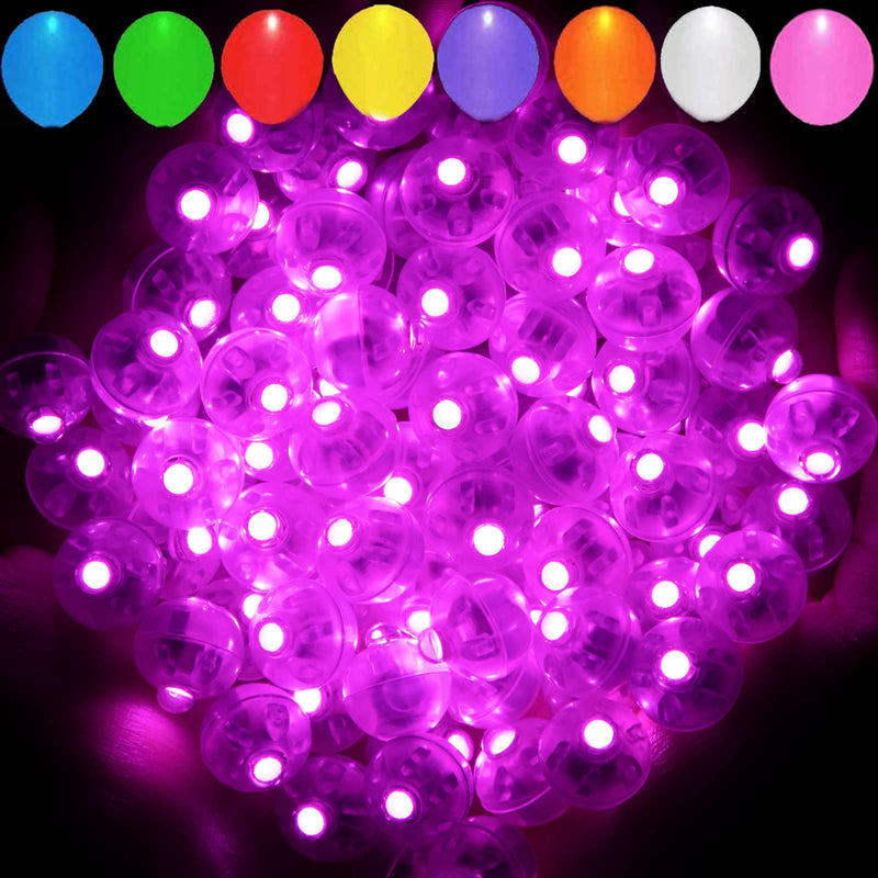 Aogist 50pcs Pink Balloon Lights,Long Standby Time Waterproof Mini Light,Battery Powered,Round LED Ball Lamp for Latex Balloon Paper Lantern Party