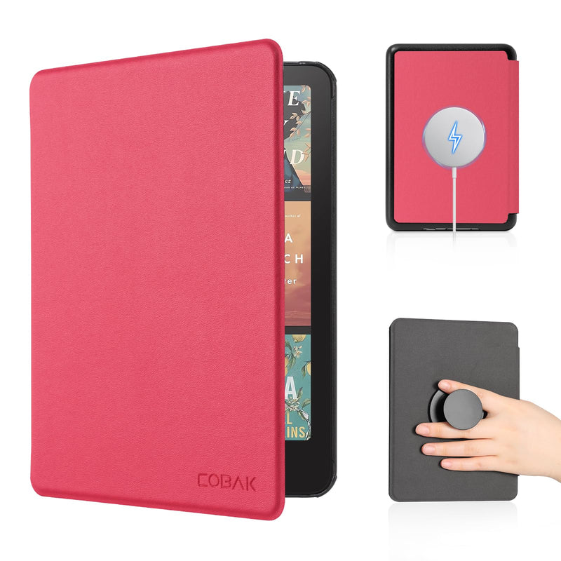 CoBak Case with Fold-Back Magnetic Cover for 7" Kindle Paperwhite 12th Gen 2024 and Kindle Colorsoft - for PopSockets Grip, Compatible with iPhone