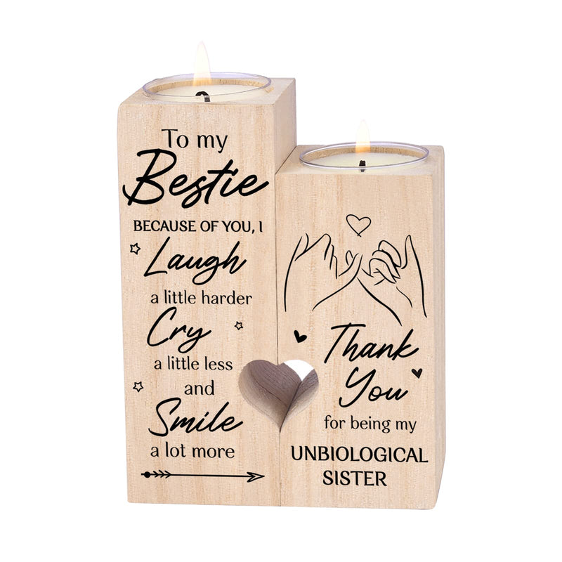 Double-Sided Printing - to My Bestie Because of You I Laugh a Little Harder Thank You for Being My Unbiological Sisters Personalized Friendship