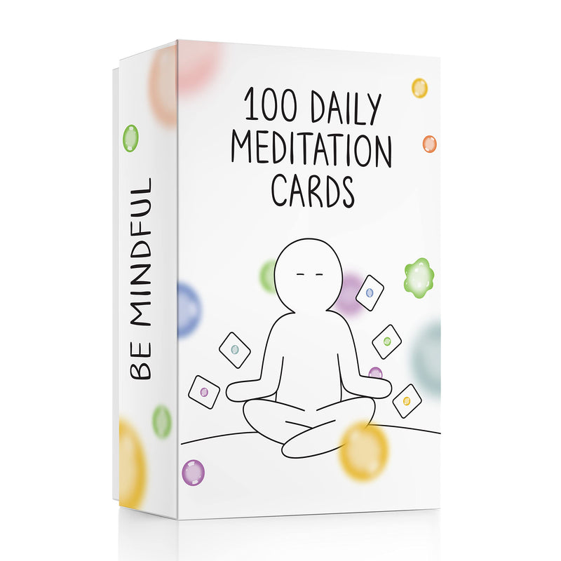 BEST 100 Daily Meditation Cards | Anxiety Relief Item for Relaxation | Self Care Kit for Stress Relief | Perfect Mindfulness Gift For Teens &