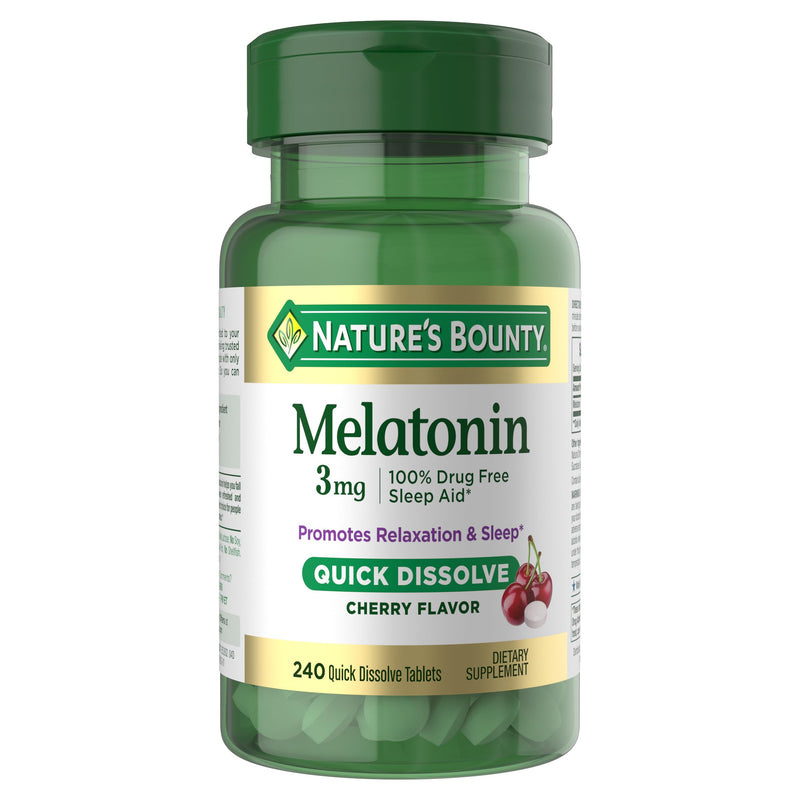 Nature's Bounty Melatonin 3mg Quick Dissolve, 240 Count 240 Count (Pack of 1)