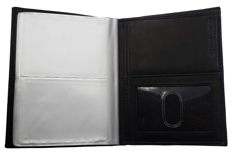 Men's Hipster Wallet, Up to 24 Cards, Leather Bifold Organizer, Black | 12 Built-In Card & Photo Sleeves | Flip-Through Organization | 2 ID