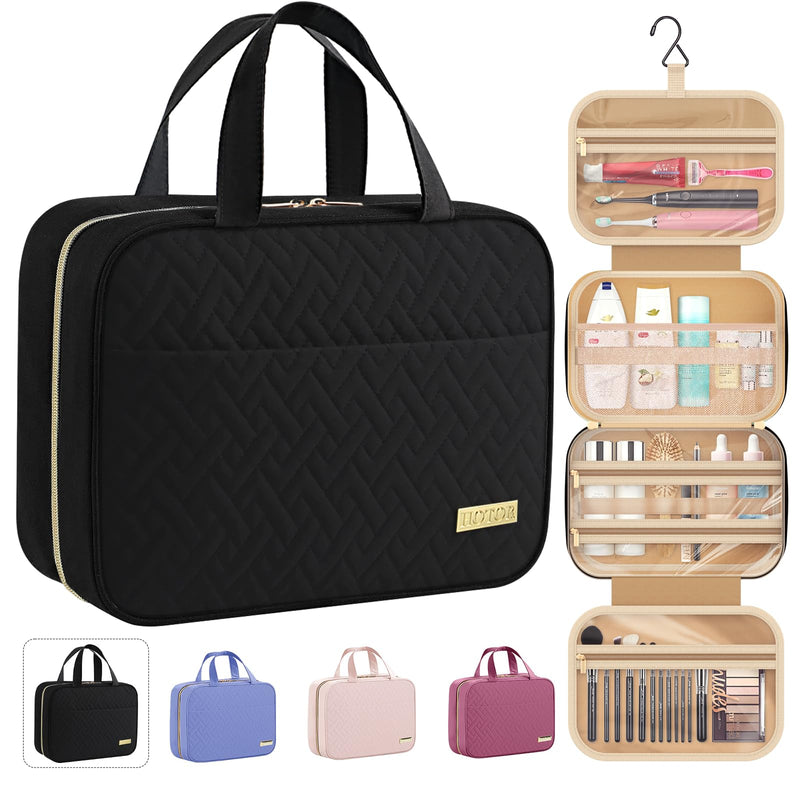 HOTOR Travel Toiletry Bag - Hanging Toiletry Bag for Women & Men, Makeup Bag/Big Comparment, Waterproof for Travel Accessories, Travel Essentials,
