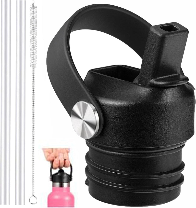 Replacement Straw Lid for Hydro Flask Standard Mouth 18-24 oz, BPA-Free Sport Cap with Soft Straw One-Hand Flip-Top for Sports/Hiking, Compatible
