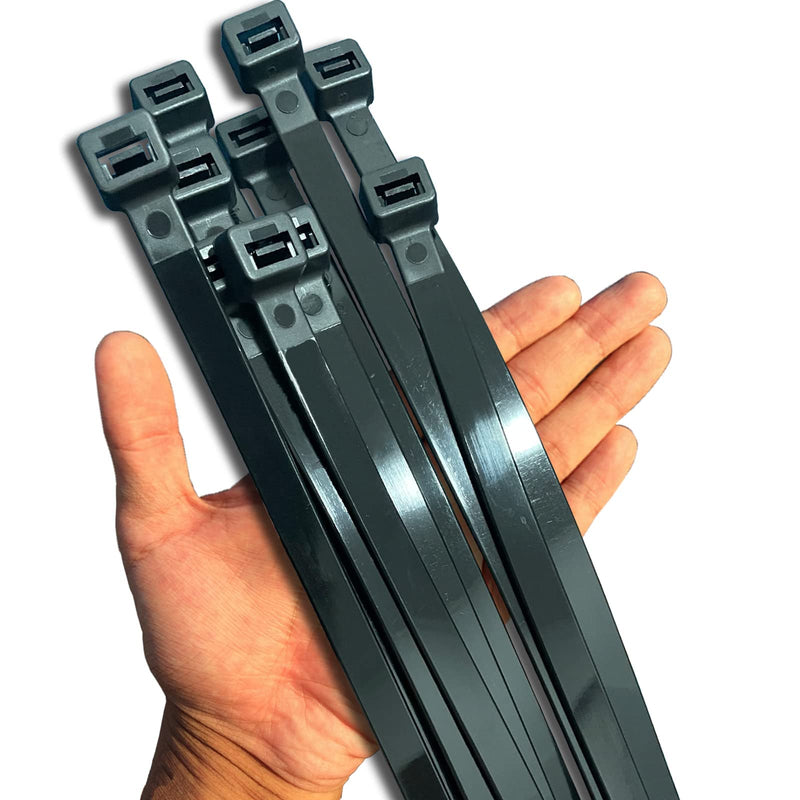 Black Zip Ties Heavy Duty 20 Inch Outdoor, 250Lb Extra Large Cable Tie Wraps Long Plastic Wire Ties Wide Big Strong Thick Zipties 40 Pack