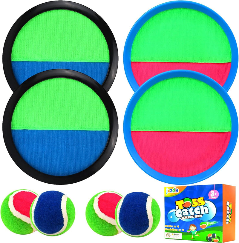 Toss and Catch Game Set, Outdoor Games with 4 Paddles 4 Balls and 1 Storage Bag, Great Outdoor Toys/Gifts for Kids, Classic Outdoor Games, Beach