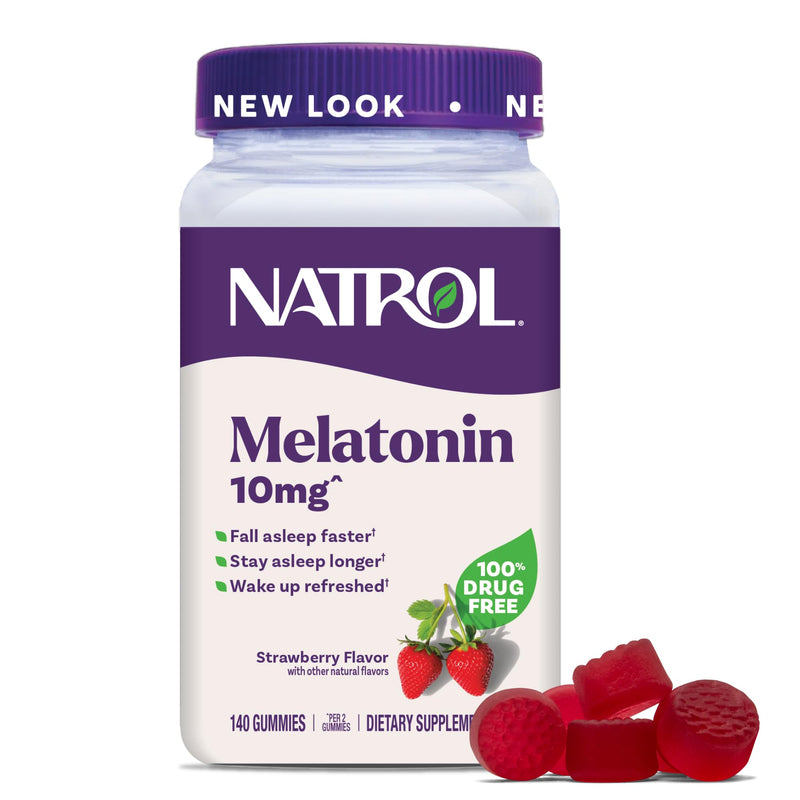 Natrol Melatonin 10 mg Gummies, Sleep Support for Adults, 140 Gummies Canister 140 Count (Pack of 1)