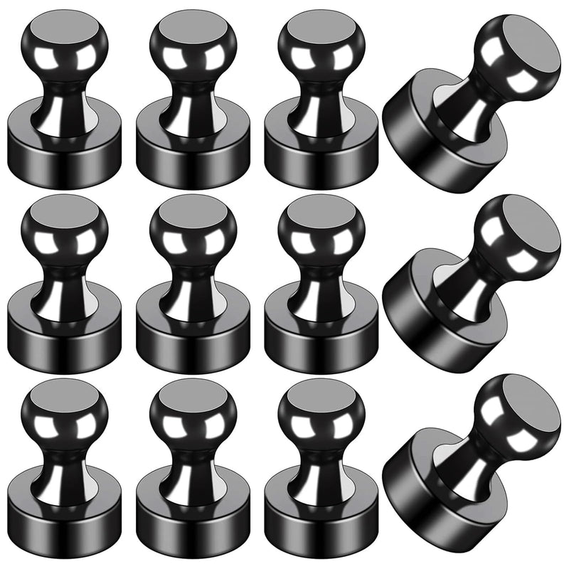LOVIMAG Fridge Magnets 12 Pack Magnet Refrigerator Locker Whiteboard Black Black 12 pcs
