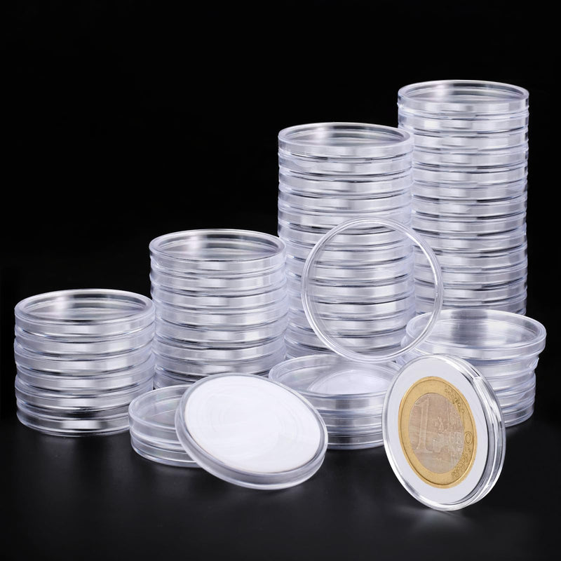 Utron 60P Clear Plastic Coin Capsules, Dollar Coin Holder, 40mm Silver Coin Storage for Collectors, Morgan Silver Dollar Coin Holders with