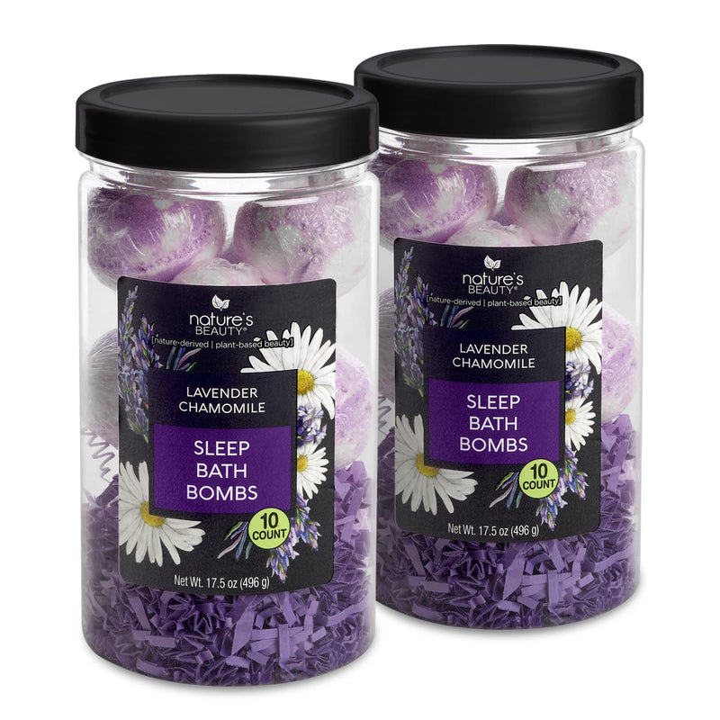 Nature'S Beauty Lavender Chamomile Sleep Bath Bomb Gift Set Multi-Pack- Luxury Fizzy Relax Spa Bomb W/Vanilla + Citrus Scent Made with Coconut Oil