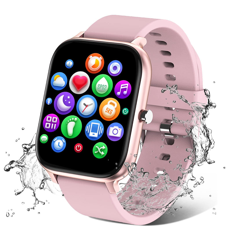 Smart Watch for Men Women Compatible with iPhone Samsung Android Phone 1.69 inch Full Touch Screen IP68 Waterproof Bluetooh Fitness Tracker Heart