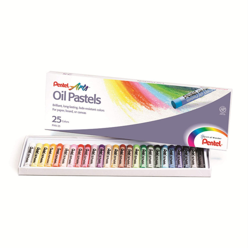 Pentel Arts Oil Pastel Set, Assorted Colors, Set of 25 (PHN-25) 1 Count (Pack of 25)