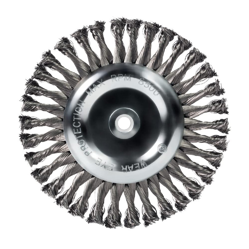 Mercer Industries 184020 - 8" x 5/8" x 1/2", 5/8" Knot Wire Wheel, .014 Carbon Steel 8" x 5/8" x (1/2", 5/8") Knot Wire Wheel