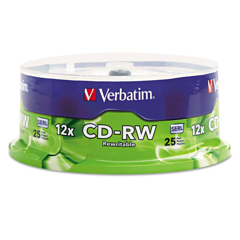 Verbatim CD-RW 700MB 2X-12X Rewritable Media Disc - 25 Pack Spindle 25pk Spindle