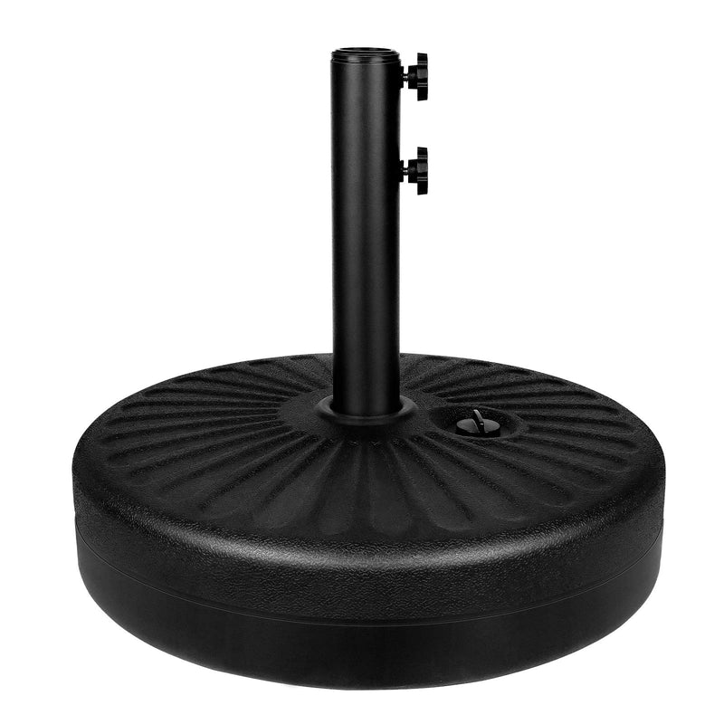 Simple Deluxe 20" Heavy Duty Patio Market Umbrella Base Stand with Steel Holder Water Filled for Outdoor, Lawn, Garden, Round Base-Round 50lbs