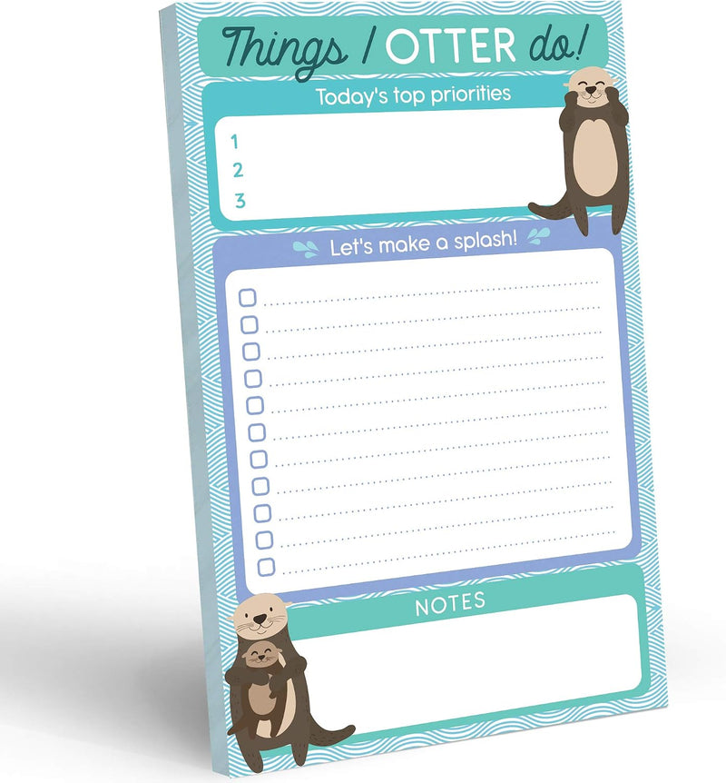 T MARIE Daily to Do List Notepad - 50 Sheets 5.5 X 8.5âÃÂàProductivity Task Planner and Habit Tracker Pad - Cute Otter Gift Idea and Office