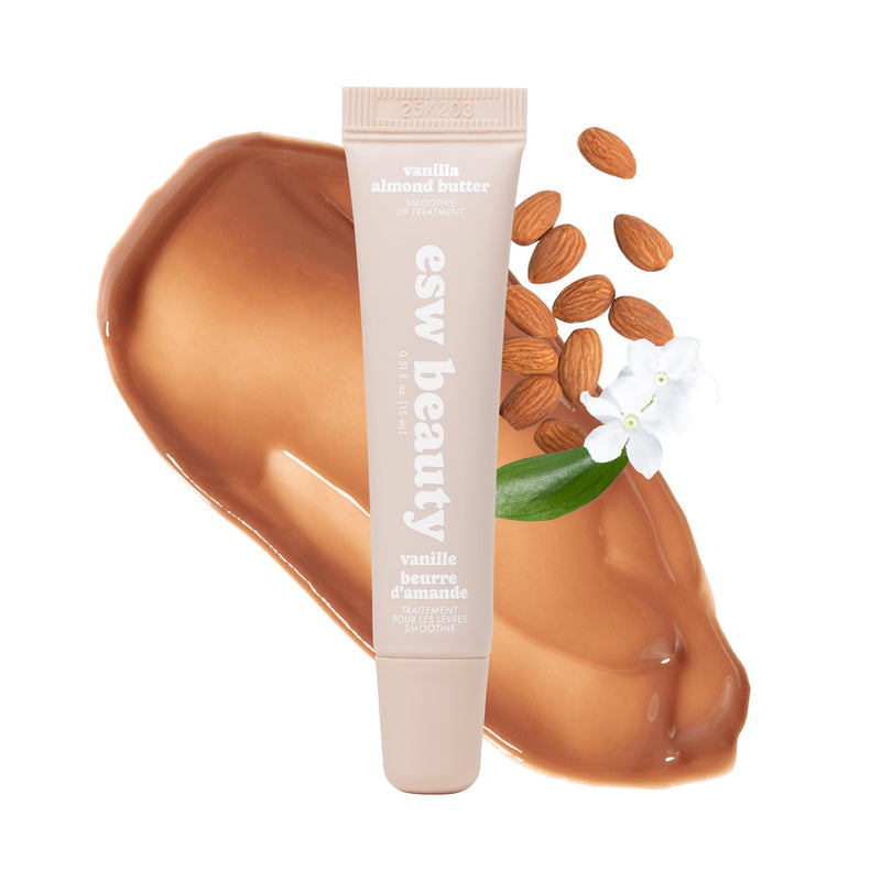 ESW Beauty Vanilla Almond Butter Lip Treatment - Light Caramel Brown Tint with Shea Butter, Vitamin E, Vanilla & Almond for Enhanced Protection &