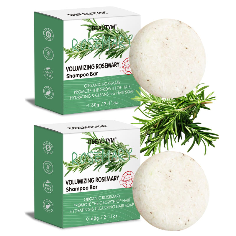 2 Pack Rosemary Shampoo Bar for Hair Growth,Deep Cleansing for Scalp Hair Loss Shampoo Soap,Organic Hair Oil Control,Solid Shampoo Bar,Refreshing