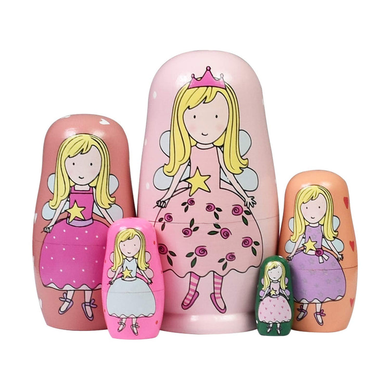 HYCLES Nesting Dolls Russian Matryoshka Wood Stacking Nested Set for Kids Handmade Toys for Children Kids Christmas Birthday Decoration Halloween