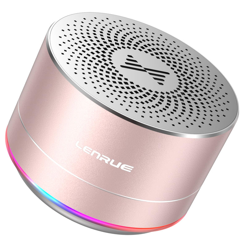 LENRUE A2 Portable Wireless Bluetooth Speaker with Lights and Lanyard,5W Mini Small Metal Speakers Bluetooth 5.0/Aux-In for Iphone Android Home
