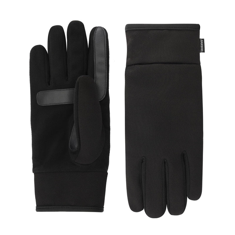 isotoner Men’s Tech Stretch Touchscreen Texting Double Lined Cold Weather Gloves with Water Repellent Technology X-Large Black