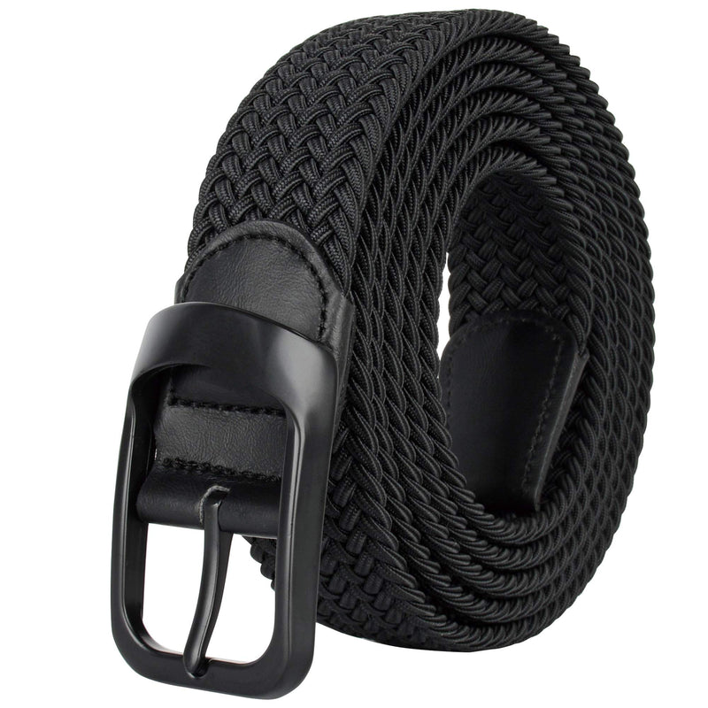 Plus Size 43'' to 75'' Mens Elastic Stretch Belts Big and Tall Belt 51'' (waist 42-45) A-black