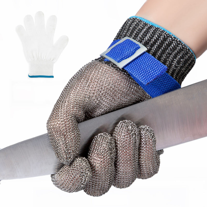 ARCLIBER Level 9 Cut Resistant Glove Stainless Steel Wire Metal Mesh Butcher Glove for Meat Cutting Oyster Shucking Chopping and Peeling Small