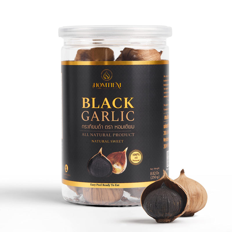 Homtiem Black Garlic 8.82 Oz (250g.), Whole Black Garlic Fermented for 90 Days, Super Foods, Non-GMOs, Non-Additives, High in Antioxidants, Ready
