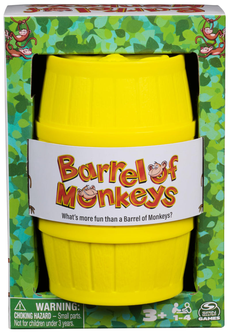 Spin Master Games, Barrel of Monkeys, Retro Linking Fun for Preschoolers, Family Games, 1 & Up Players, for Ages 3 & Up Barrel of Monkeys - Retro