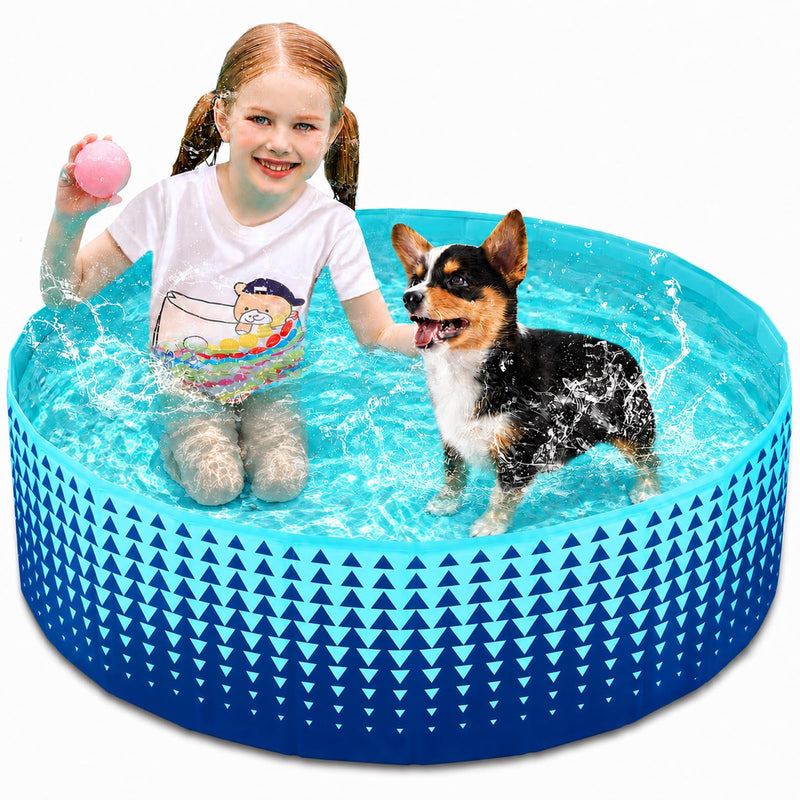 Jasonwell Foldable Dog Kiddie Pool - Hard Plastic Kids Paddling Pool Toddler Baby Swimming Pools for Backyard Collapsible Whelping Box Pet Doggie