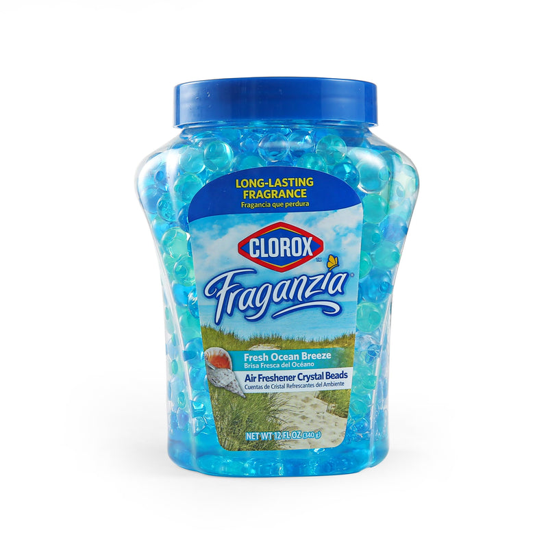 Clorox Fraganzia Crystal Beads Air Freshener, Long Lasting Room Deodorizer and Odor Eliminator Gel Beads to Freshen Home, Car, or Office, Fresh