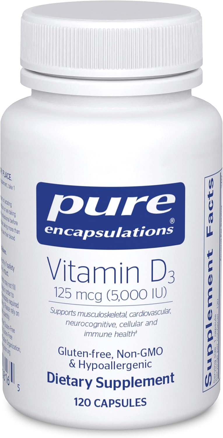Pure Encapsulations Vitamin D3 125 Mcg (5,000 IU) - Supplement to Support Bone, Joint, Breast, Heart, Colon, and Immune Health* - with Vitamin D -