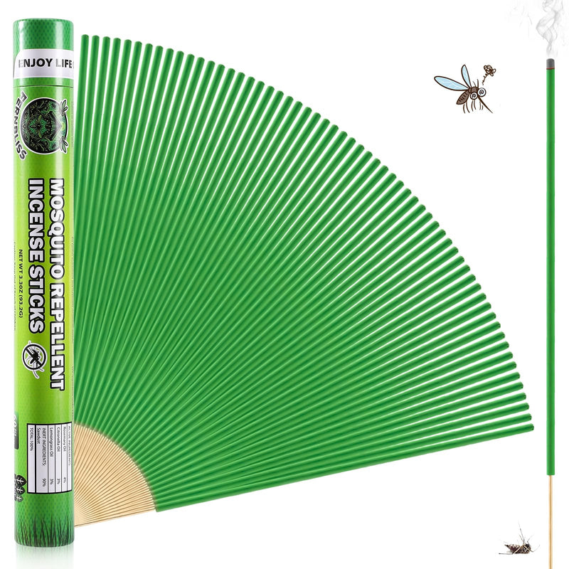 Mosquito Repellent Incense Sticks - 60 Plant-Based Citronella Incense Sticks for Backyard, Travel, Camping, Indoors, and Outdoor Patio