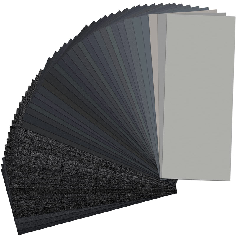 Sand Paper, 48 PCS Sandpaper, 120 to 5000 Assorted Grit Sandpaper Sheets, 9 x 3.6 Inch Premium Wet Dry Sandpaper for Wood Furniture Finishing,