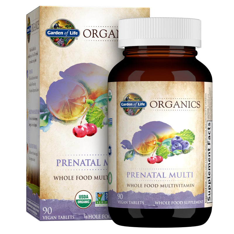 Garden of Life Organics Prenatal Multivitamin with Folate, B6, B12, D3 & Iron – Prenatal Vitamins for Women with Energy Metabolism Support for