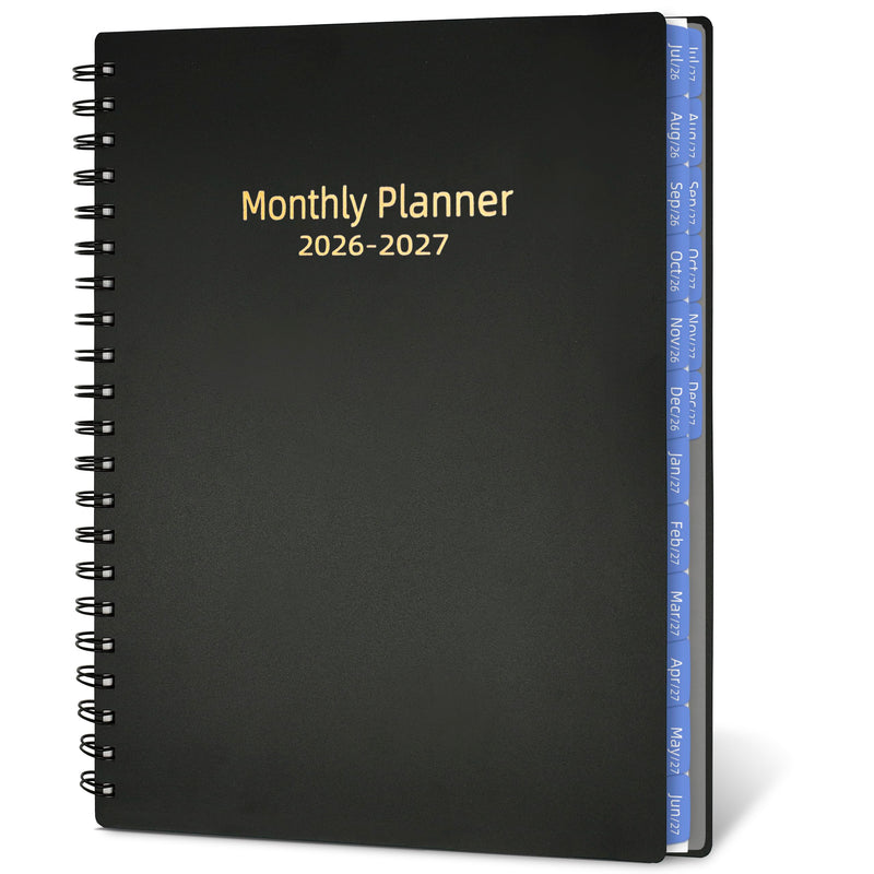 Monthly Planner 2026-2027 (7.4'' x 9.6''), 18 Months Calendar Book from Jul 2026-Dec 2027, 2026 Agenda Planner with Tabs & Pocket, 120GSM Paper,