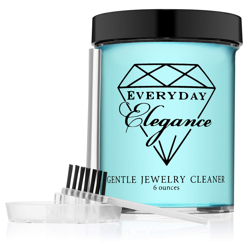 Everyday Elegance Gentle Cleaner Liquid Solution for Fine & Fashion Jewelry | Gold, Silver, Pearl & Porous Stone Cleaning | 6 Ounce Jar