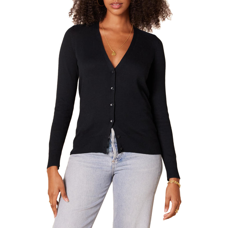 Amazon Essentials Women's Lightweight Cardigan Sweater Regular Large Black