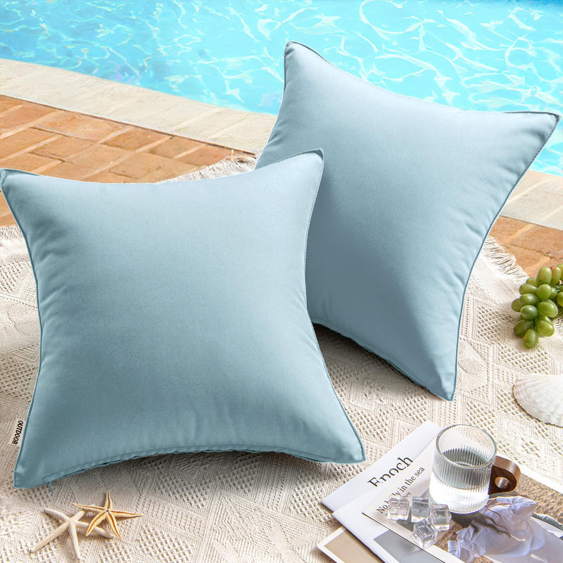 MIULEE Pack of 2 Decorative Outdoor Waterproof Pillow Covers Garden Cushion Sham Throw Pillowcase Shell for Spring Patio Tent Couch 16x16 Inch
