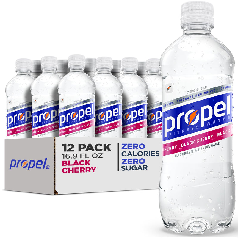 Propel, Black Cherry, Zero Calorie Sports Drinking Water with Electrolytes and Vitamins C&E, 16.9 Fl Oz (12 Count) Black Cherry 16.9 Fl Oz (Pack