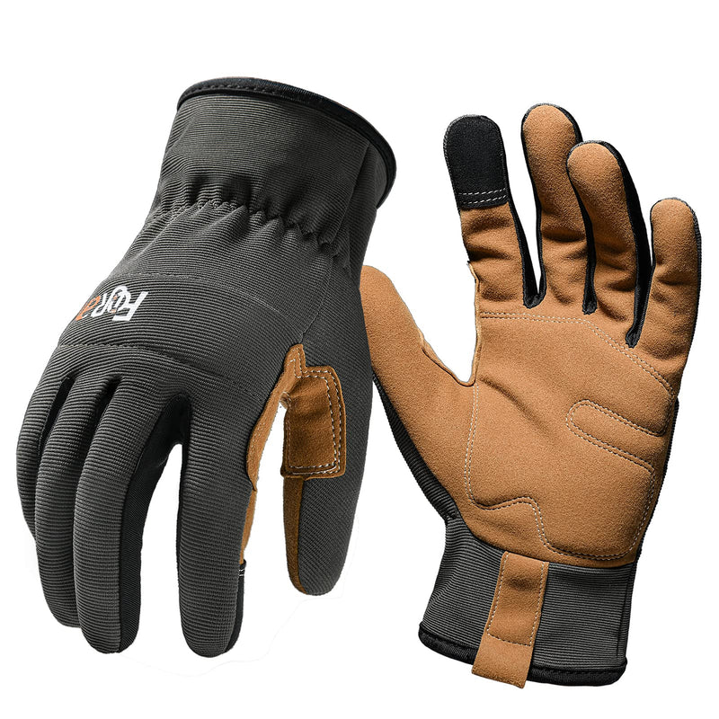 FOUR-AM Work Gloves Men&Women Breathable & High Dexterity TouchScreen Performance Multi-Purpose Light Duty Olive Green S
