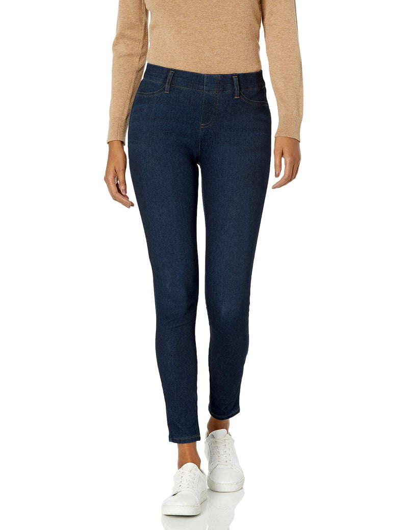 Amazon Essentials Women's Pull-On Mid Rise Stretchy Knit Jegging (Available in Plus Size) Large Dark Wash