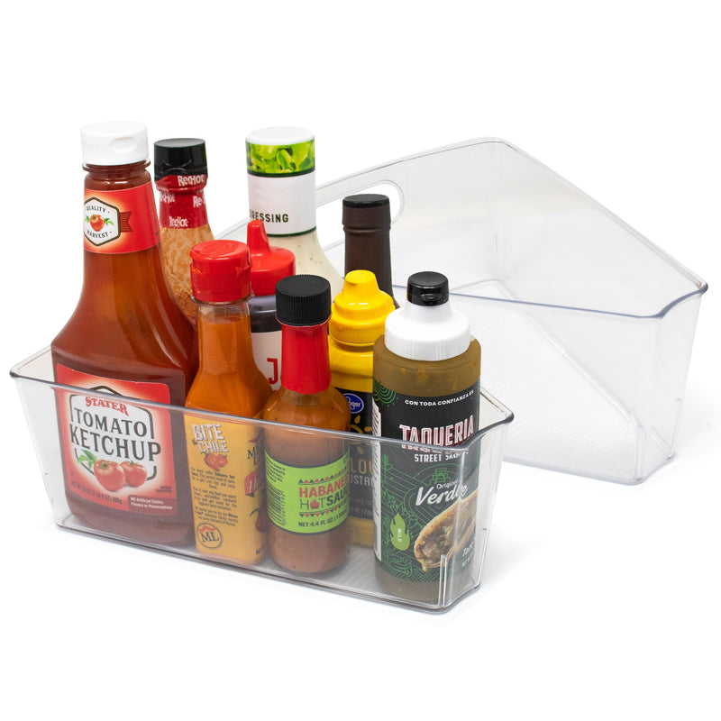 Kitchen Spaces Lazy Susan Deep Organizer Bins, Corner Cabinet Turntable Shelf Storage for Kitchen and Pantry Items, Clear and Sturdy with Built-In