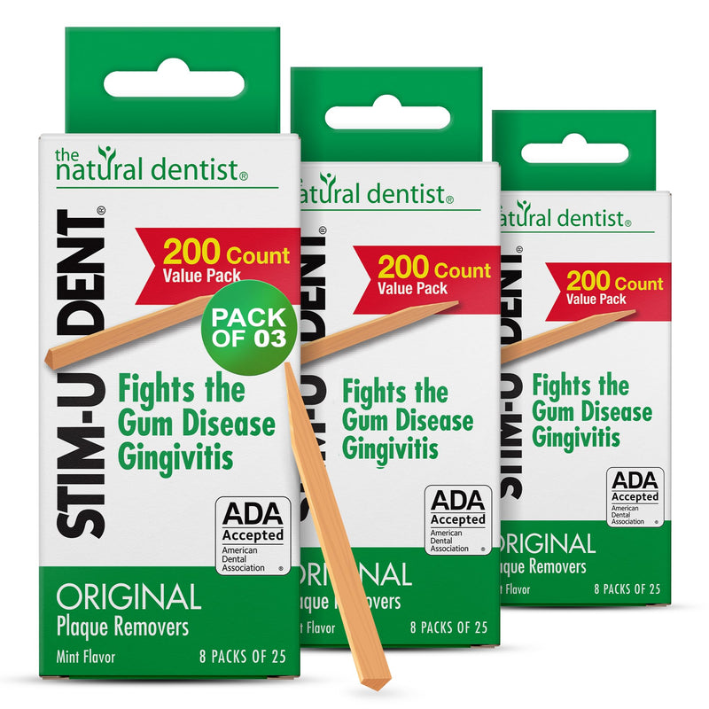 The Natural Dentist Stim-U-Dent Mint Dental Picks, Wooden Toothpicks for Food & Plaque Removal, Travel-Friendly, 24 Packs of 25 (600 Picks) 1