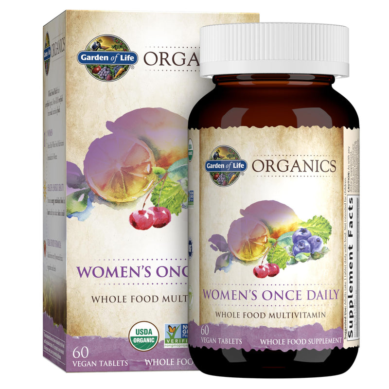 Garden of Life Organics Multivitamin for Women - Women's Once Daily Multi - Whole Food Multi with Iron, Biotin, Vegan Organic Womens Multivitamin