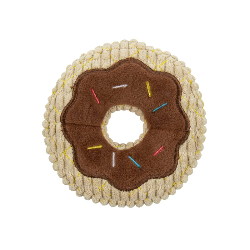 TrustyPup Tough 'N Fun Donut Squeaky Plush Dog Toy, Chew Guard Technology - Tan, Small (71148) Tough 'N Fun Small Tough 'N Fun - Donut (Tan)