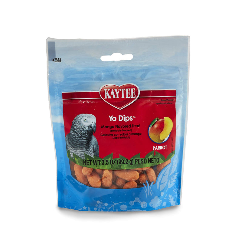 Kaytee Yo Dips Mango Flavored Yogurt Dipped Treat For Pet Parrots, 3.5 oz 3.5 Ounce (Pack of 1)