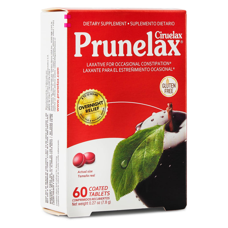 Prunelax Ciruelax Regular Strength Laxative Mini Tablets - Overnight Relief for Occasional Constipation, Senna Extract, Vegan & Gluten-Free,